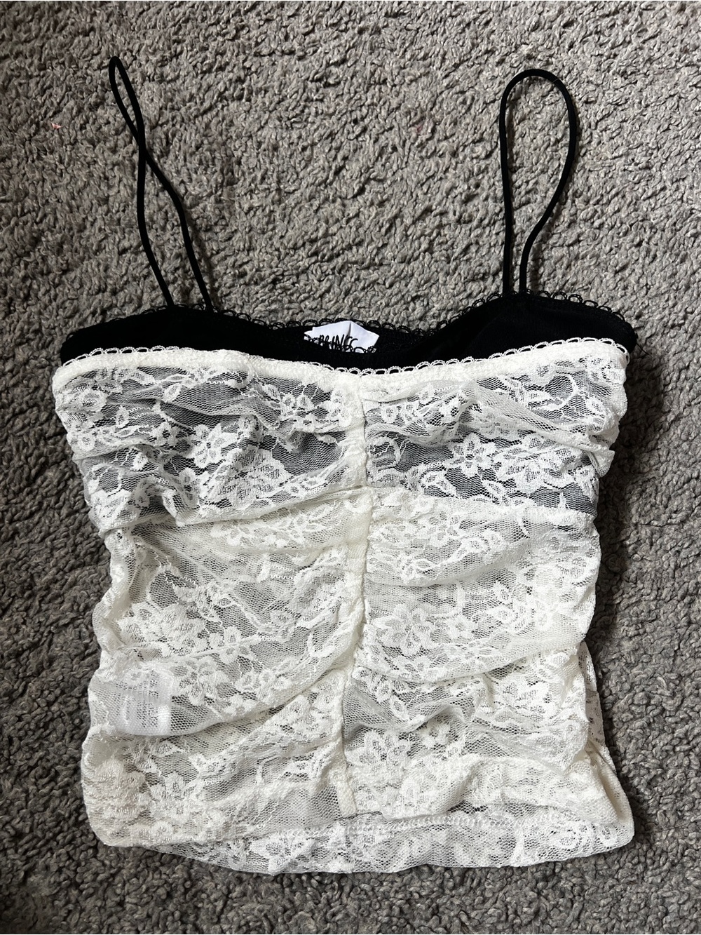 Princess Polly Black & White Lace Camisole